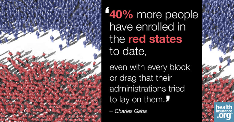 Obamacare enrollment in red states.