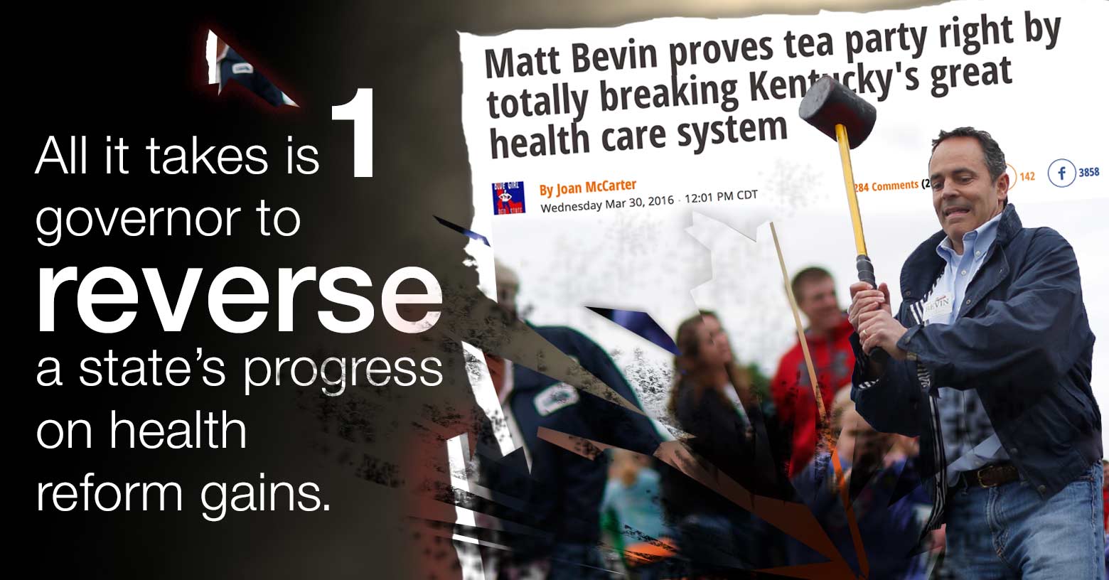 Gov Matt Bevin destroys Kentucky's health reform progress.