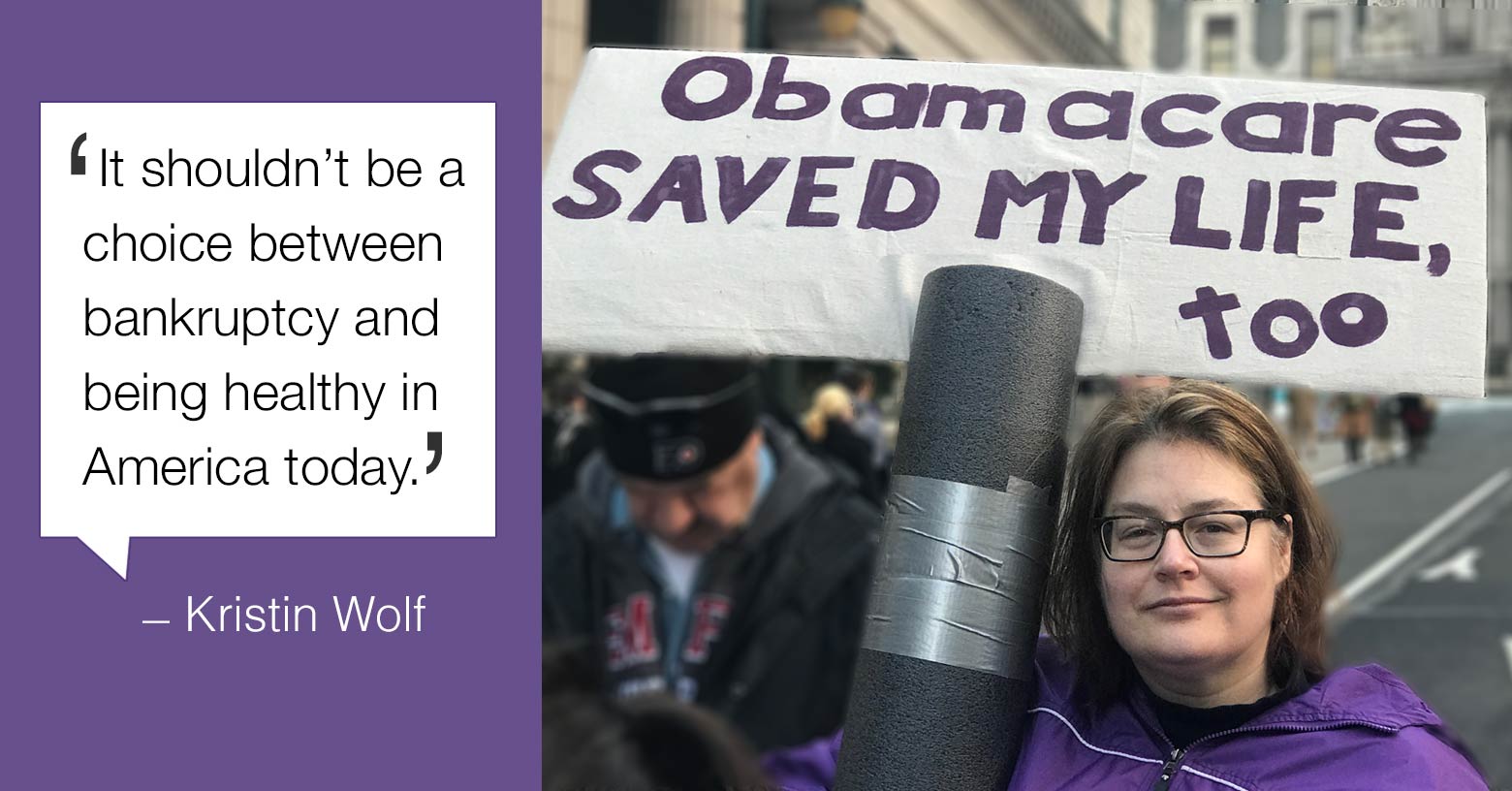 Protest sign: how Obamacare saved my life