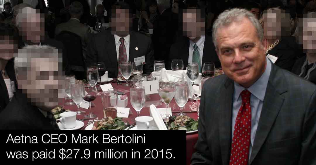 Aetna CEO has blood on his hands.