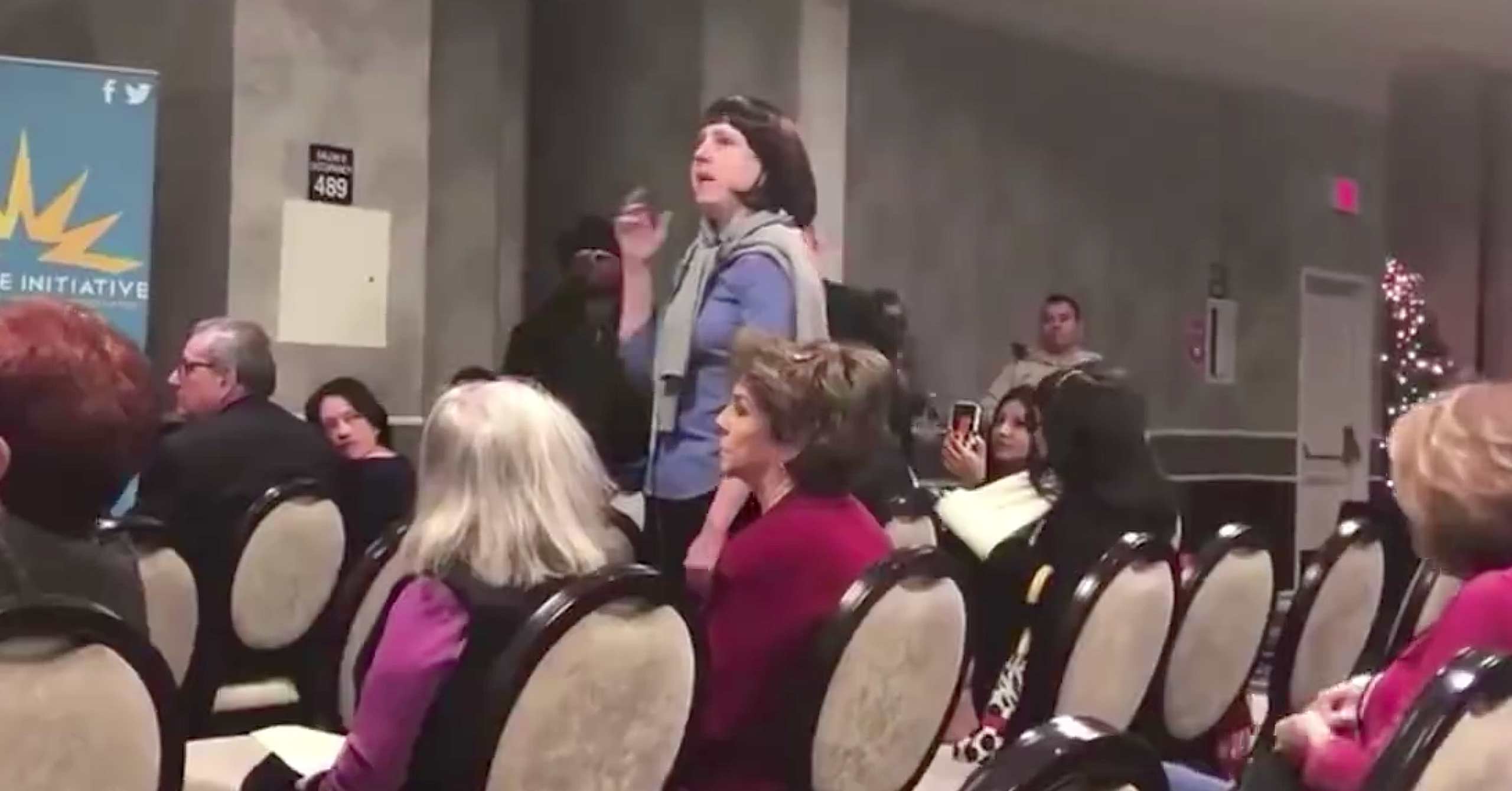 Laura Packard was asked to leave a 2017 town hall featuring Sen. Dean Heller after she questioned his vote to eliminate the ACA's individual mandate