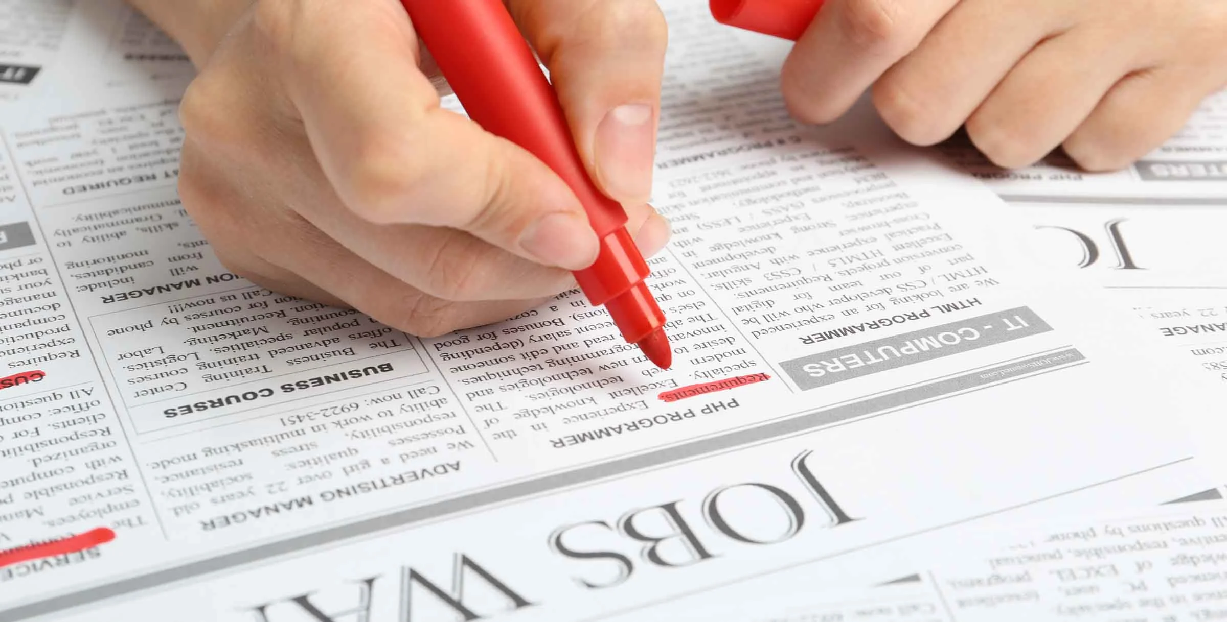 jobs wanted section of newspaper