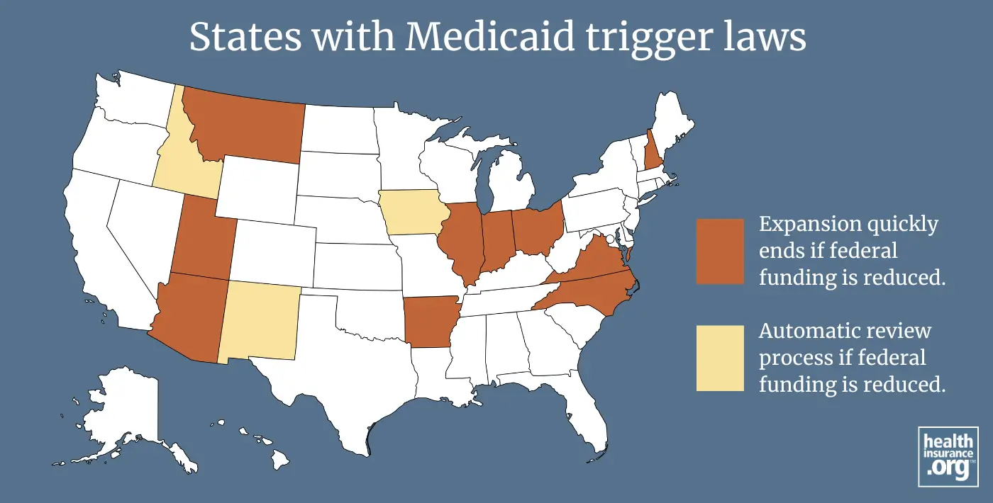States with Medicaid trigger laws map